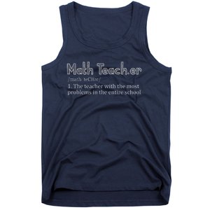 Funny Math Teacher Definition First Day Back To School Tee Tank Top