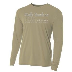 Funny Math Teacher Definition First Day Back To School Tee Cooling Performance Long Sleeve Crew