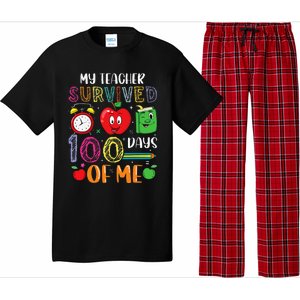 Funny My Teacher Survived 100 Days Of Me Pajama Set