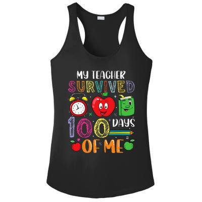 Funny My Teacher Survived 100 Days Of Me Ladies PosiCharge Competitor Racerback Tank