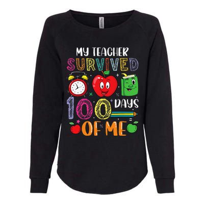 Funny My Teacher Survived 100 Days Of Me Womens California Wash Sweatshirt