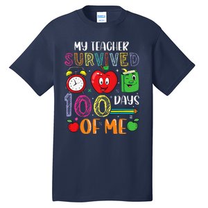 Funny My Teacher Survived 100 Days Of Me Tall T-Shirt