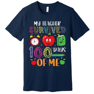 Funny My Teacher Survived 100 Days Of Me Premium T-Shirt