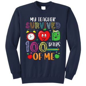 Funny My Teacher Survived 100 Days Of Me Tall Sweatshirt