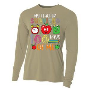 Funny My Teacher Survived 100 Days Of Me Cooling Performance Long Sleeve Crew