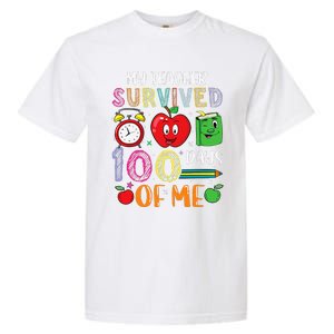 Funny My Teacher Survived 100 Days Of Me Garment-Dyed Heavyweight T-Shirt