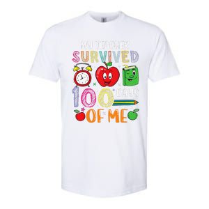 Funny My Teacher Survived 100 Days Of Me Softstyle CVC T-Shirt