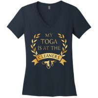 Funny My Toga Is At The Cleaners Party Women's V-Neck T-Shirt