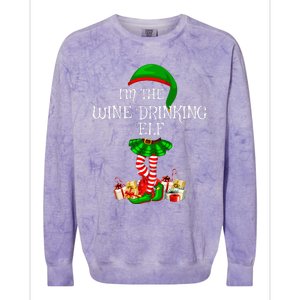 Family Matching The Wine Drinking Elf Christmas Colorblast Crewneck Sweatshirt