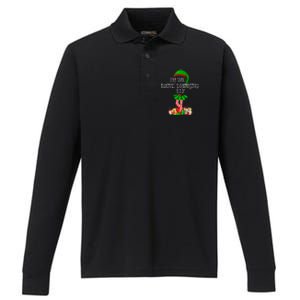 Family Matching The Wine Drinking Elf Christmas Performance Long Sleeve Polo