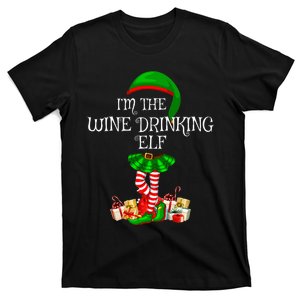 Family Matching The Wine Drinking Elf Christmas T-Shirt