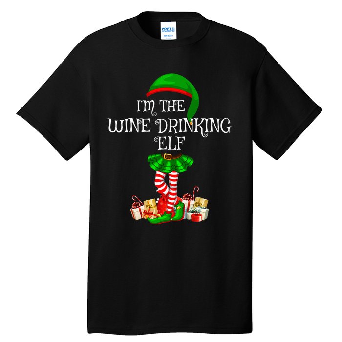 Family Matching The Wine Drinking Elf Christmas Tall T-Shirt