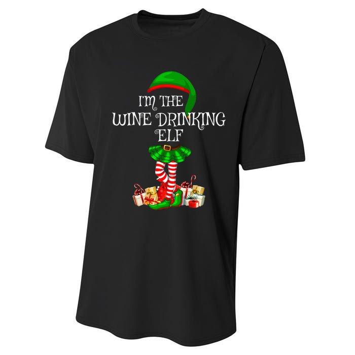 Family Matching The Wine Drinking Elf Christmas Performance Sprint T-Shirt