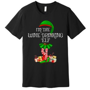 Family Matching The Wine Drinking Elf Christmas Premium T-Shirt