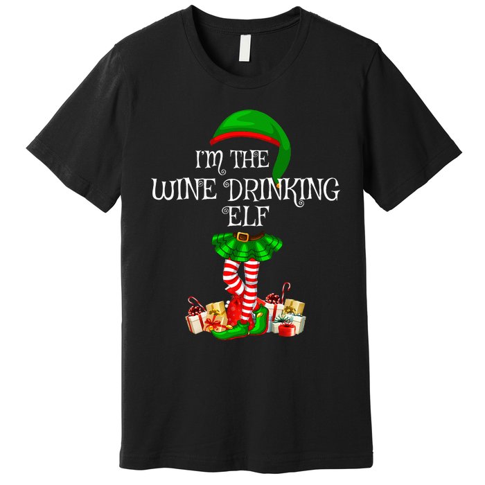 Family Matching The Wine Drinking Elf Christmas Premium T-Shirt