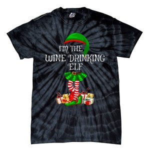 Family Matching The Wine Drinking Elf Christmas Tie-Dye T-Shirt