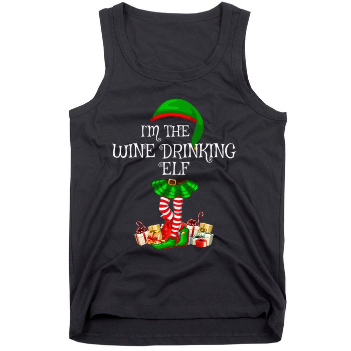 Family Matching The Wine Drinking Elf Christmas Tank Top