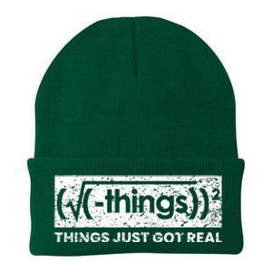 Funny Math Teacher Things Just Got Real Mathematics Nerd Knit Cap Winter Beanie