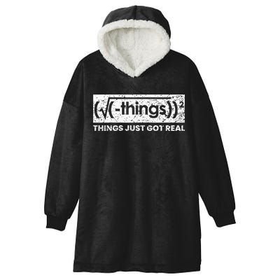 Funny Math Teacher Things Just Got Real Mathematics Nerd Hooded Wearable Blanket
