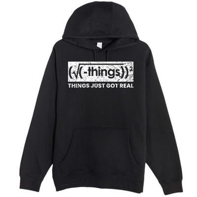 Funny Math Teacher Things Just Got Real Mathematics Nerd Premium Pullover Hoodie