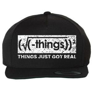 Funny Math Teacher Things Just Got Real Mathematics Nerd Wool Snapback Cap