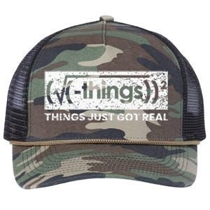 Funny Math Teacher Things Just Got Real Mathematics Nerd Retro Rope Trucker Hat Cap