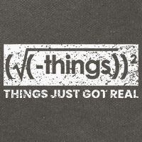 Funny Math Teacher Things Just Got Real Mathematics Nerd Cotton Canvas Backpack