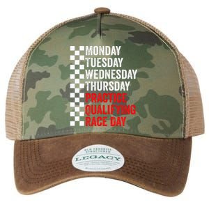 Funny Monday Tuesday Thursday Practice Qualifying Race Day Legacy Tie Dye Trucker Hat