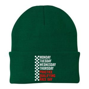 Funny Monday Tuesday Thursday Practice Qualifying Race Day Knit Cap Winter Beanie