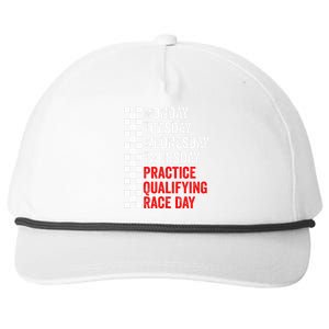 Funny Monday Tuesday Thursday Practice Qualifying Race Day Snapback Five-Panel Rope Hat