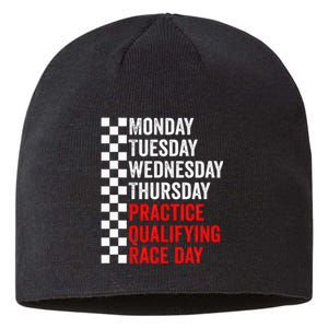 Funny Monday Tuesday Thursday Practice Qualifying Race Day Sustainable Beanie