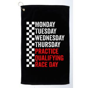 Funny Monday Tuesday Thursday Practice Qualifying Race Day Platinum Collection Golf Towel