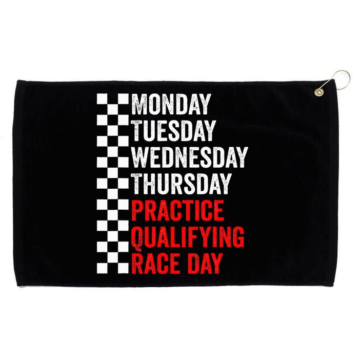 Funny Monday Tuesday Thursday Practice Qualifying Race Day Grommeted Golf Towel