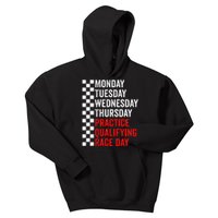 Funny Monday Tuesday Thursday Practice Qualifying Race Day Kids Hoodie