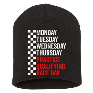 Funny Monday Tuesday Thursday Practice Qualifying Race Day Short Acrylic Beanie