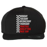 Funny Monday Tuesday Thursday Practice Qualifying Race Day Wool Snapback Cap