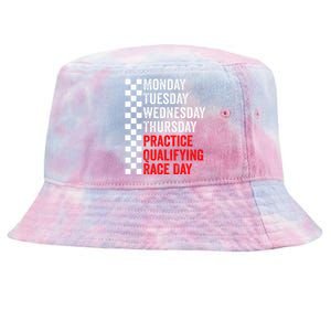 Funny Monday Tuesday Thursday Practice Qualifying Race Day Tie-Dyed Bucket Hat