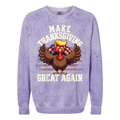 Funny Make Thanksgiving Great Again Turkey Colorblast Crewneck Sweatshirt