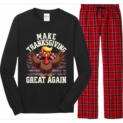 Funny Make Thanksgiving Great Again Turkey Long Sleeve Pajama Set