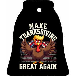 Funny Make Thanksgiving Great Again Turkey Ceramic Bell Ornament