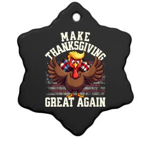 Funny Make Thanksgiving Great Again Turkey Ceramic Star Ornament