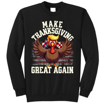 Funny Make Thanksgiving Great Again Turkey Tall Sweatshirt