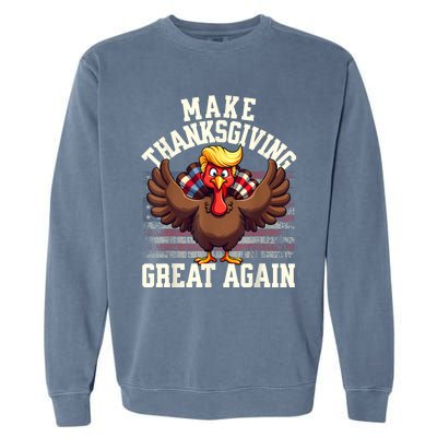 Funny Make Thanksgiving Great Again Turkey Garment-Dyed Sweatshirt