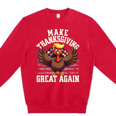 Funny Make Thanksgiving Great Again Turkey Premium Crewneck Sweatshirt