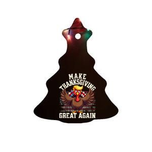 Funny Make Thanksgiving Great Again Turkey Ceramic Tree Ornament