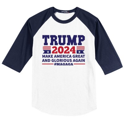 Funny MAGAGA Trump 2024 Make America Great And Glorious Again Baseball Sleeve Shirt