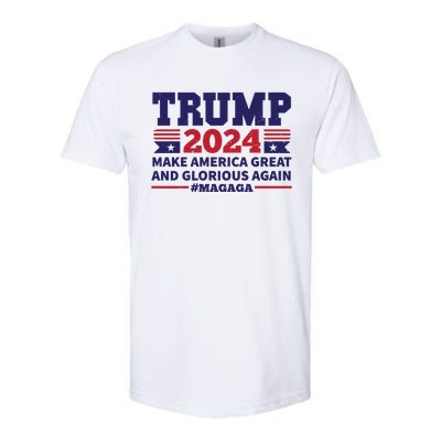 Funny MAGAGA Trump 2024 Make America Great And Glorious Again Softstyle CVC T-Shirt