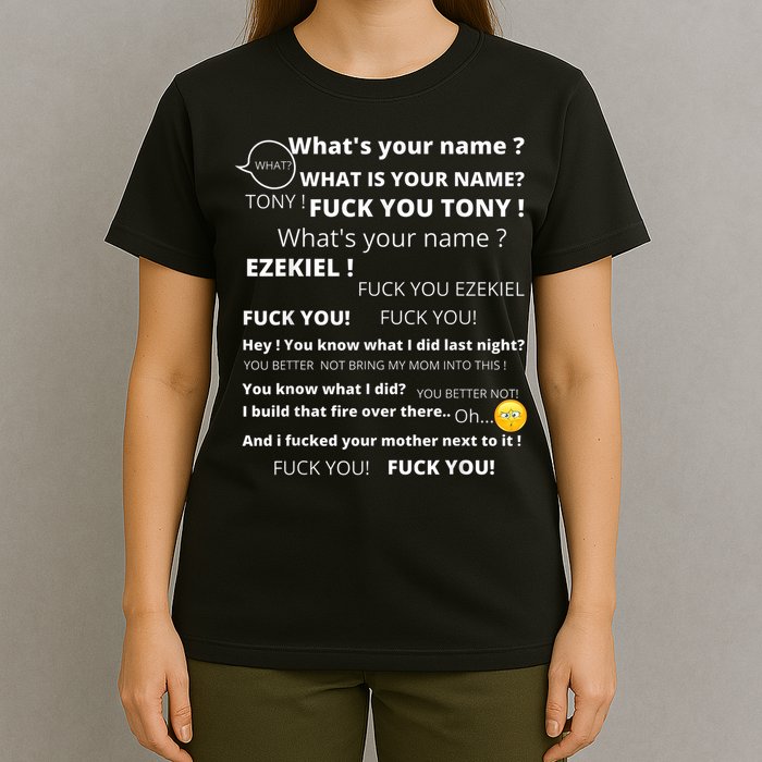 Funny Meme Tony And Ezekiel Hey Whats Your Name T-Shirt