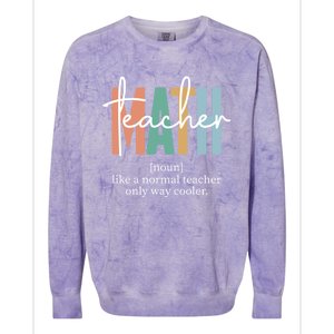 Funny Math Teacher Definition And Gift Colorblast Crewneck Sweatshirt