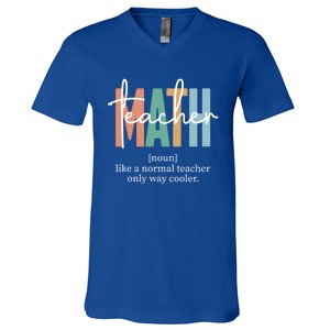 Funny Math Teacher Definition And Gift V-Neck T-Shirt